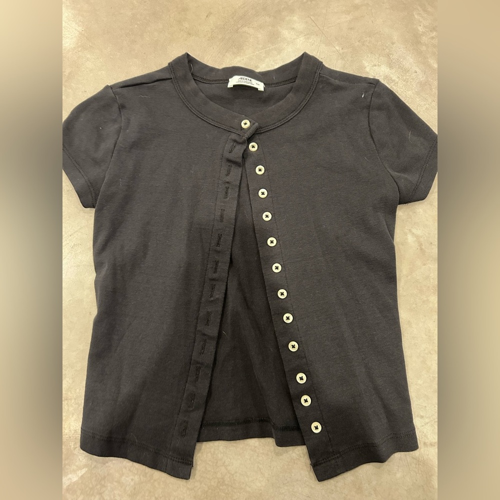Ardene Charcoal Buttoned Top
